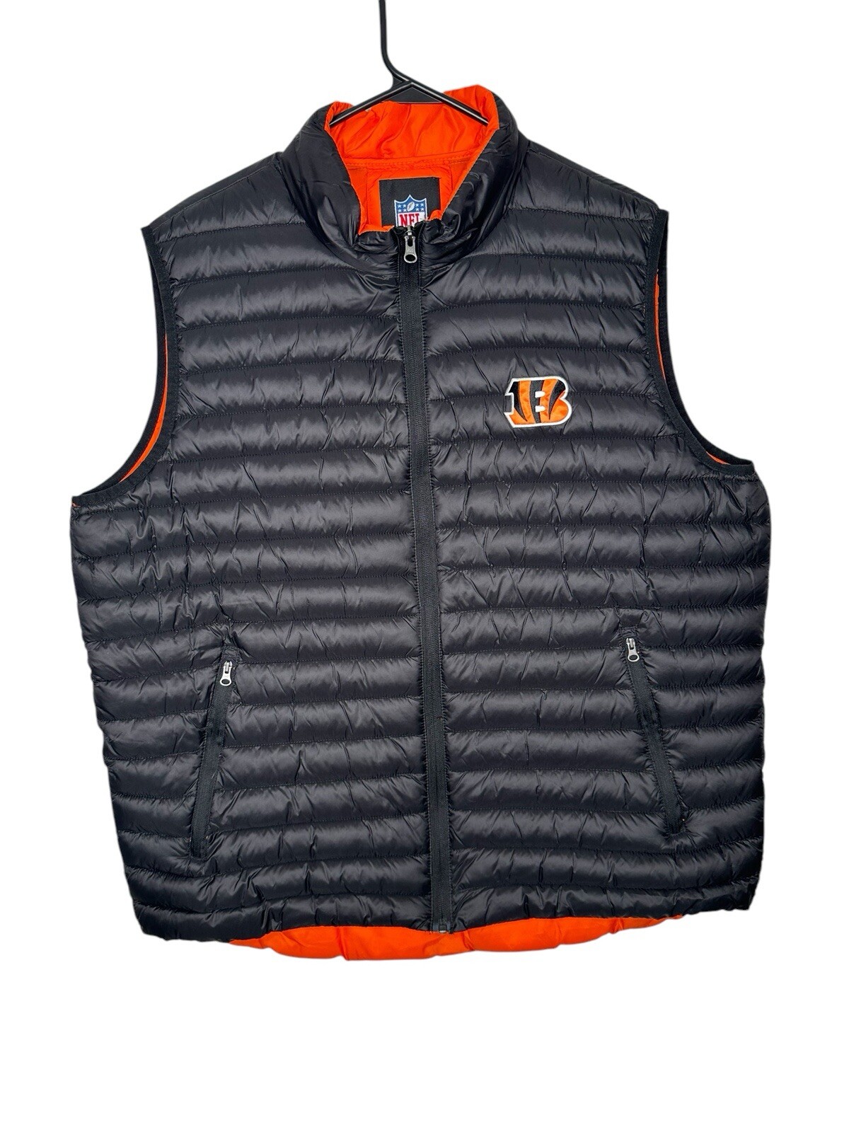 NFL Cincinnati Bengals Black Puffer Vest Size XXL EUC