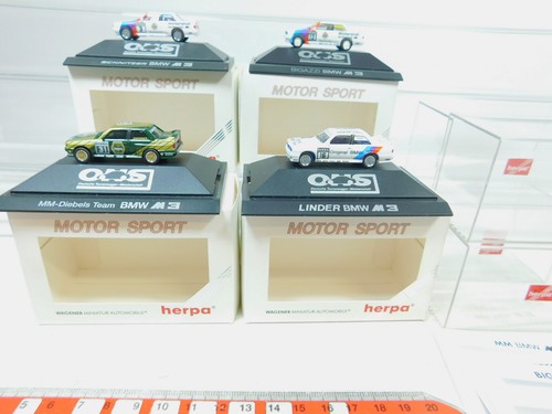 Av155-0,5# 4x Herpa H0 1:87 Motorsport Car BMW: 3531+3532+3533+3534, Mint+Box