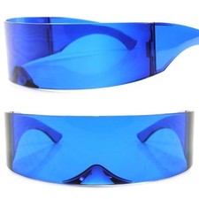 Futuristic Party Novelty Costume Sci-Fi Anime Alien Cosplay Wrap Blue Sunglasses