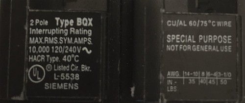 SIEMENS BQ2B030QX / BQ2B030QXBPG U 30A 240V 2P 4 PRONG CONNNECT BOTTOM NEW - Picture 5 of 5