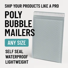 ANY SIZE POLY BUBBLE MAILERS SHIPPING MAILING PADDED BAGS ENVELOPES SELF SEAL