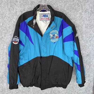Vintage Charlotte Hornets Jacket Mens Medium Teal NBA Basketball