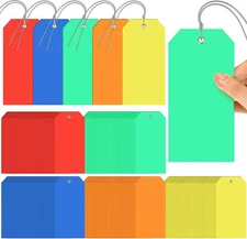500 Pack Plastic Shipping Tags with Wires 6.3 X 3.15 Inch Waterproof Hang Tag...