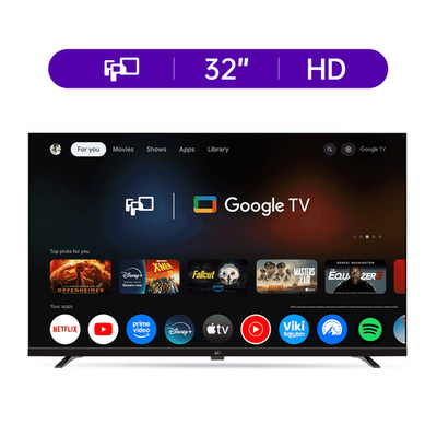 FPD 32-Inch 720P Smart TV with Google TV, Dolby Audio, and Voice Control