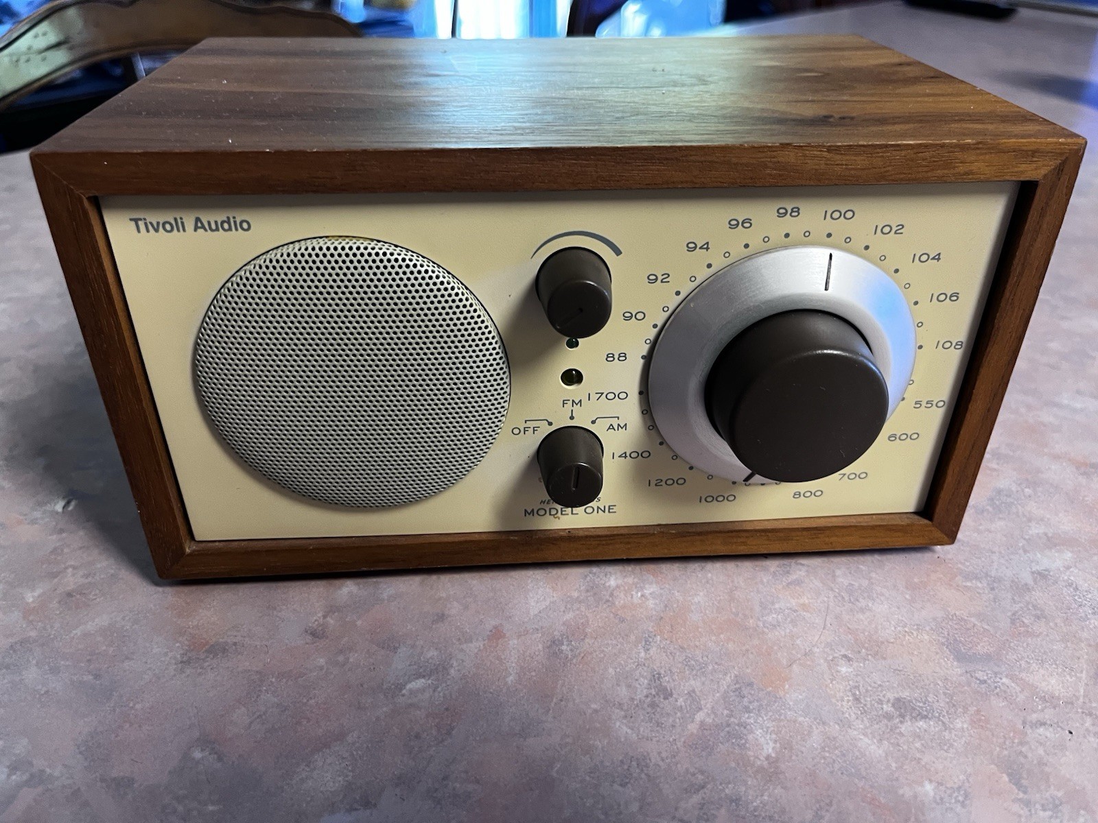 Tivoli Audio Model One AM/FM Aux In Radio - Walnut/Beige Tes
