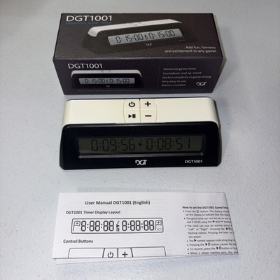DGT 1001 Universal Game Timer Digital Chess Clock Black/White