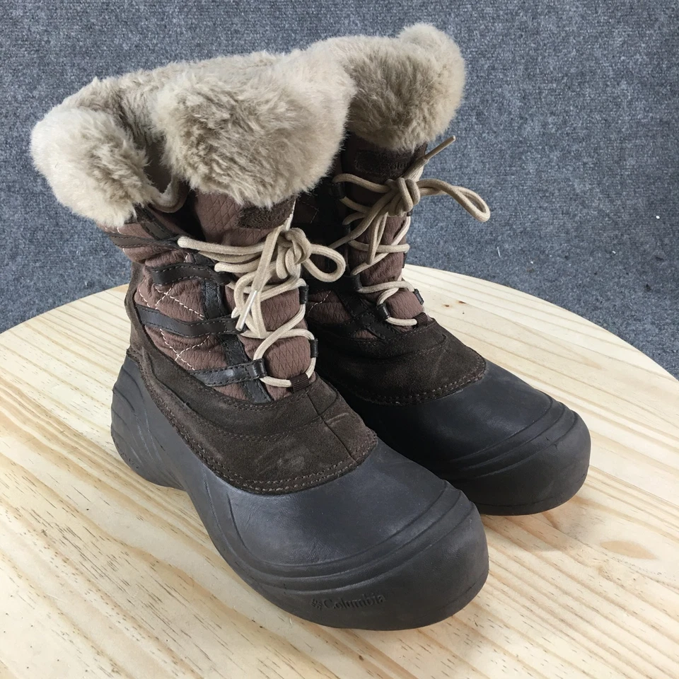 Columbia Boots 女式 9 Sierra Summette 2 雪棕色皮革中筒 BL1519-205 — 第 3/4 张图片