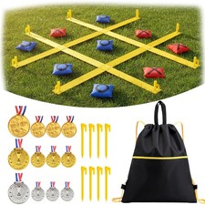 Tic Tac Toe Game - 4 Ft x 4 Ft Giant Bean Bag Toss Tic Tac Toe Outdoor Game f...
