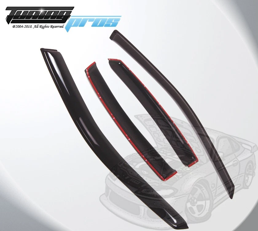 For Pontiac Bonneville 2000-2006 Smoke Window Rain Guards Visor 4pcs Set - Image 3 of 3