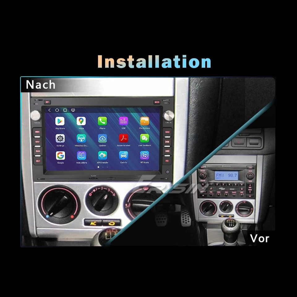 7"128GB Android 14 Android 14 Autoradio VW Golf 4 T5 Polo Seat Skoda GPS CarPlay - Bild 2 von 4