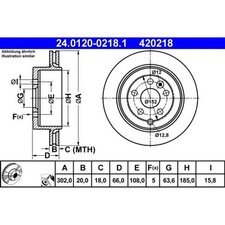 2x ATE 24.0120-0218.1 Bremsscheibe für LAND ROVER FREELANDER 2 L359