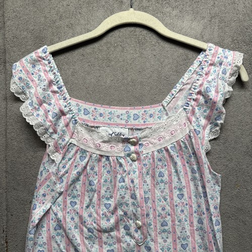 Lanz Of Salzburg Nightgown Girls Large 12 Sleeveless Floral Cottagecore Cotton - Picture 2 of 8