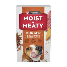 Purina Moist Meaty Burger with Cheddar Cheese Flavor Soft Dog Food Pouches, 6