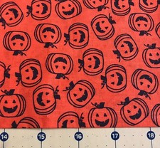 Happy Jack-o-Lanterns Halloween 23 X 44 100 cotton fabric 2151