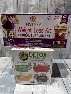 14 Days Weight Loss Kit & Detox Cleanse Kit Assorted, 82 Foiled Tea Bags