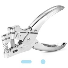 2 in 1 Badge Slot Hole Punch for ID Cards, Heavy Duty Hand Metal Silver