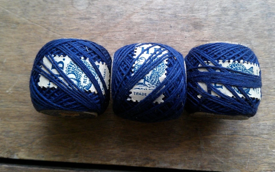 3 SPOOLS OF ANTIQUE H.B. RED TURKEY EMBROIDERY THREAD-WOODEN SPOOLS -RARE-NOS - Image 2 of 2