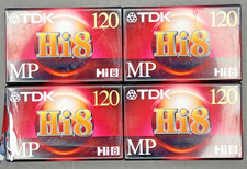 TDK Hi8 MP 120 Blank Video Cassette - 4 New Individually Sealed Tapes
