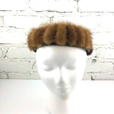 Vintage M. Berne Mink Fur Ribbed Satin Bow Headband Hat | eBay display picture 3
