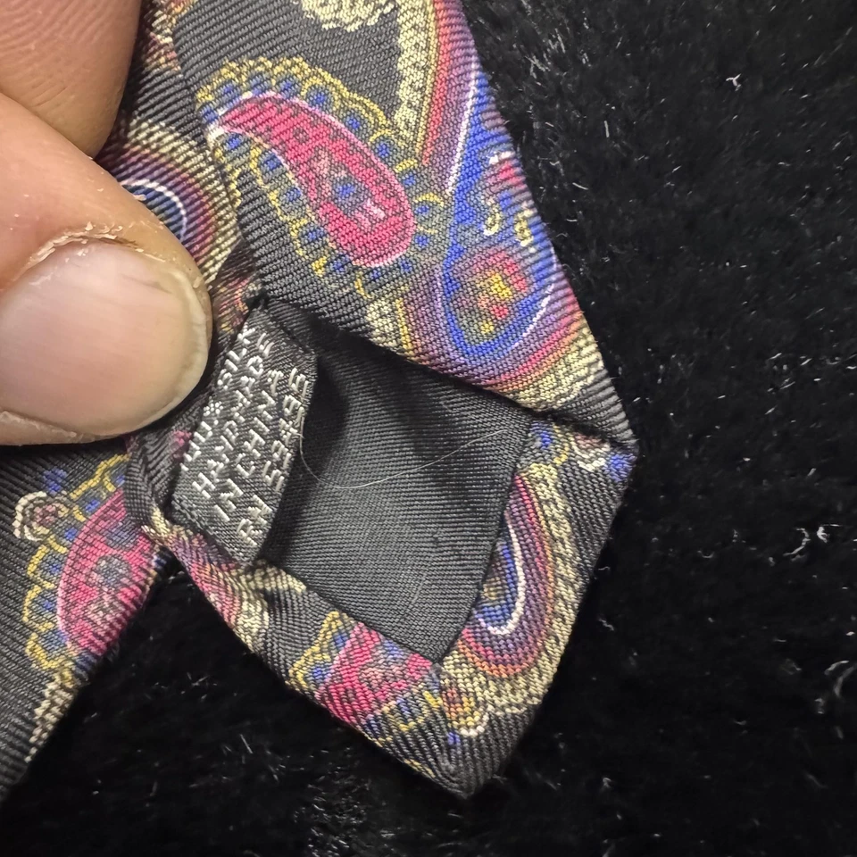 Corbata Stefano Rossini Para Hombre Seda Patrón Paisley Multicolor Clásica Corbata Formal Foto 4 de 4