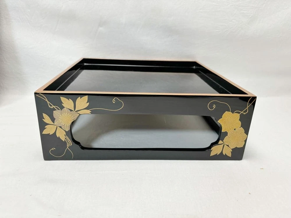 Jubako Bento Box Japanese Almost unused utensils Wajima lacquer Kinsaibana makie