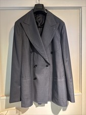 Spier Mackay Charcoal Gray Double Breasted Blazer 48R Wool MTM Tailored