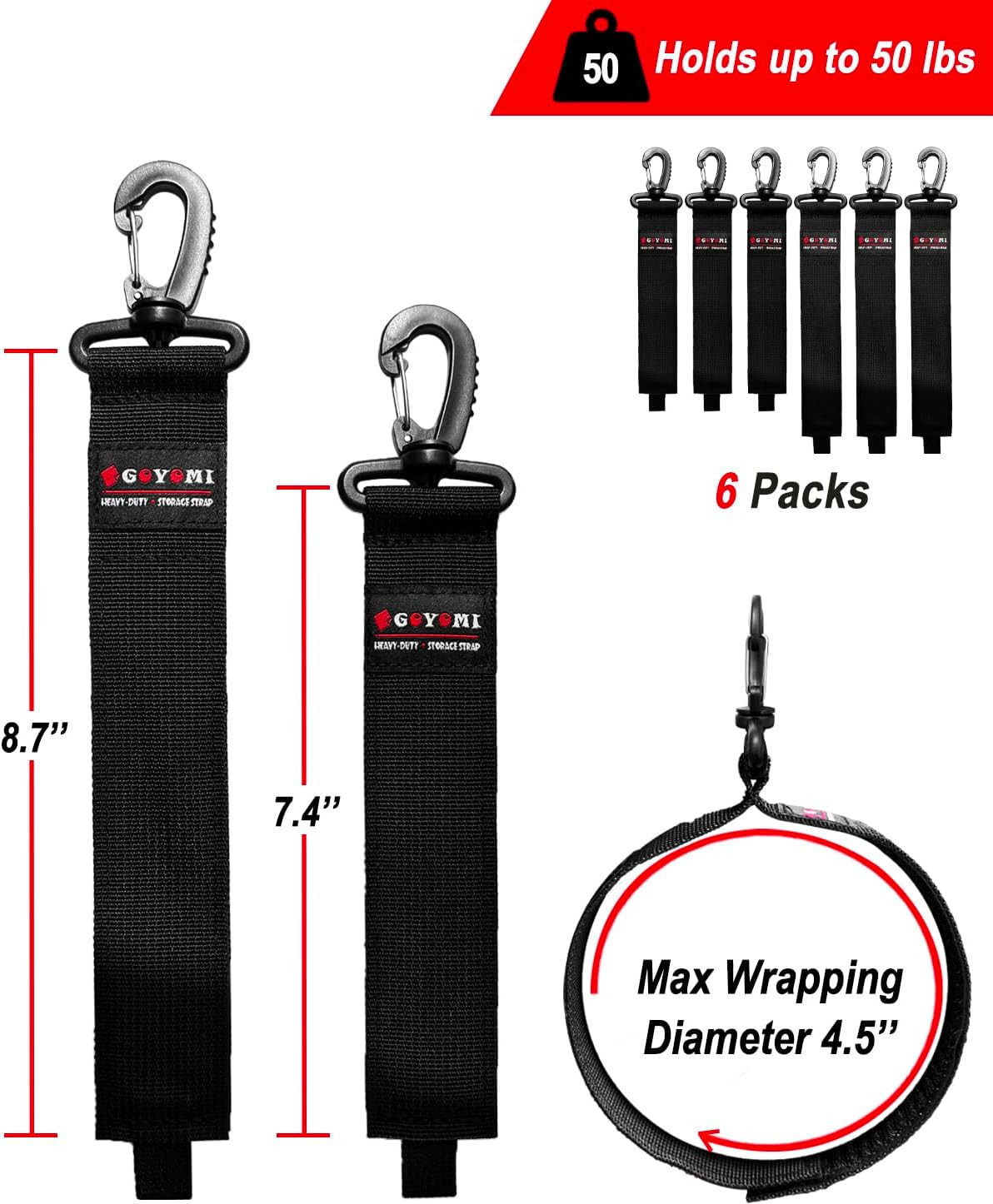 6 Pcs Extension Cord Holder Organizer, Stocking Stuffers for Men, Hook