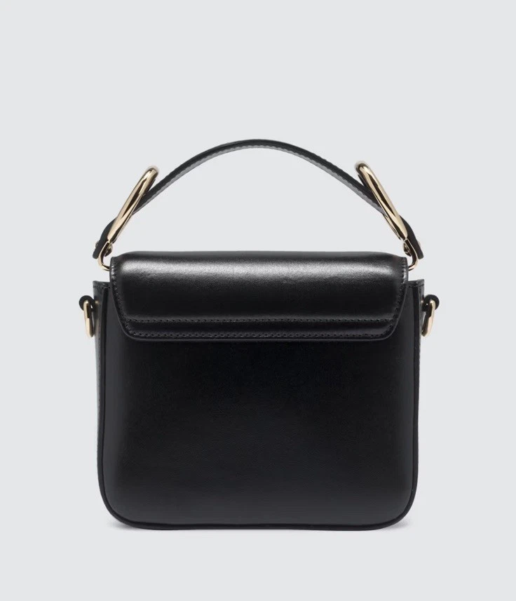 Chloé The C Mini Leather and Suede Shoulder Bag Crossbody Bag Black - Image 4 of 4