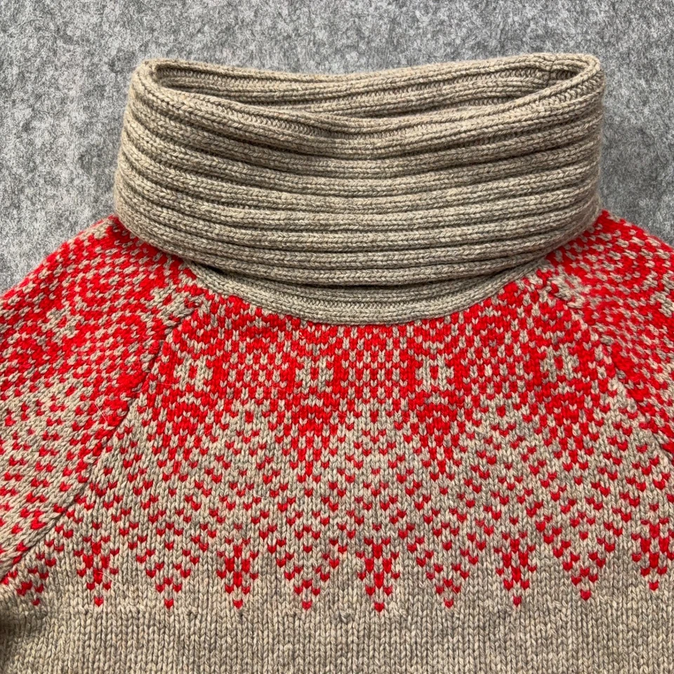 Suéter GAP Lana de Cordero Fair Isle Para Mujer Pequeño Capucha Cuello Multicolor S Foto 3 de 4