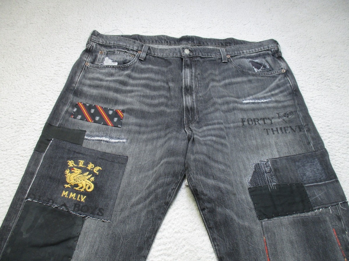 Polo Ralph Lauren Varick Slim Straight Jeans Mens 42x36 Gray 