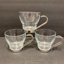 Bormioli Rocco Oslo Espresso Cups Cappuccino Coffee Italy Set 3 Tempered Glass