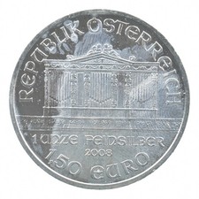 2008 Austria 1.5 Euro - 1 Oz Silver Vienna Philharmonic Est Coin Collection *580