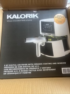 Kalorik® 5 Quart Air Fryer with Ceramic Coating and Window, New, 13.5 in