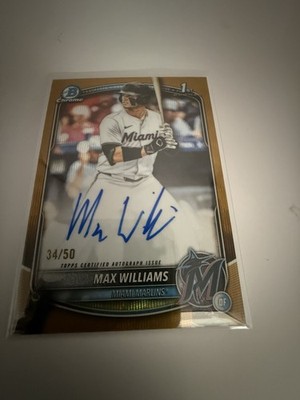 Topps Bowman Chrome 2025 Max Williams Marlins Rookie Auto #CPA-MWI /50 Shimmer 