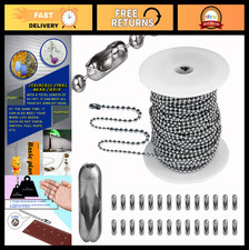 55ft Stainless Steel Ball Bead Chain 4mm with 100 Connectors for DIY Jewelry Cra