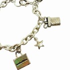 AMERICAN GIRL THEATER Signed Vintage Silver Tone Charm Designer Chain Bracelet — photo 5