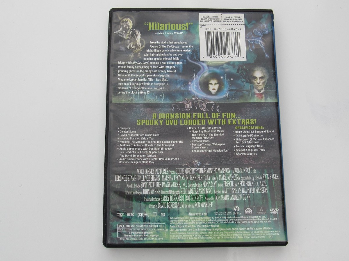The Haunted Mansion DVD 2003 Widescreen Eddie Murphy THX Certified