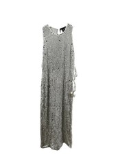  Mac Duggal Hours sleeveless gown Covered Dense Silver Sequins Size 0