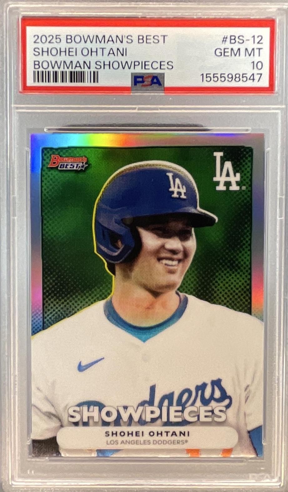 Shohei Ohtani #BS-12 Baseball Cards 2025 Bowman's Best Showpieces trading card — raw and PSA graded price guide