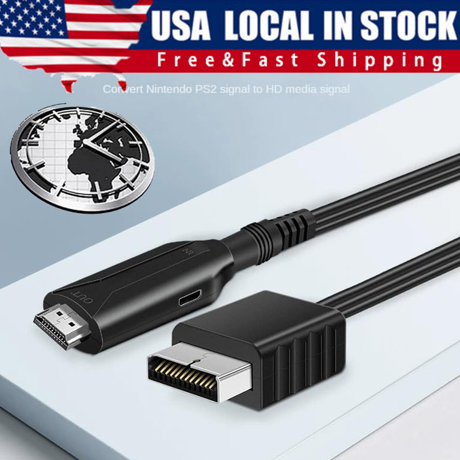For Sony PS1 PS2 to HDMI Adapter Cable Game Console Audio Video Converter Cable