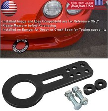 Aluminum Cnc Anodized Billet Black Front Bumper Tow Hook Towing Kit For Honda