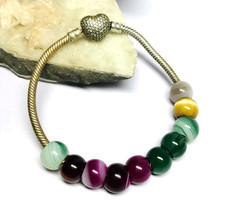 10 Pcs. Multicolor Multi Gemstone 5mm Big Hole Large Hole Beads 10mm Beads