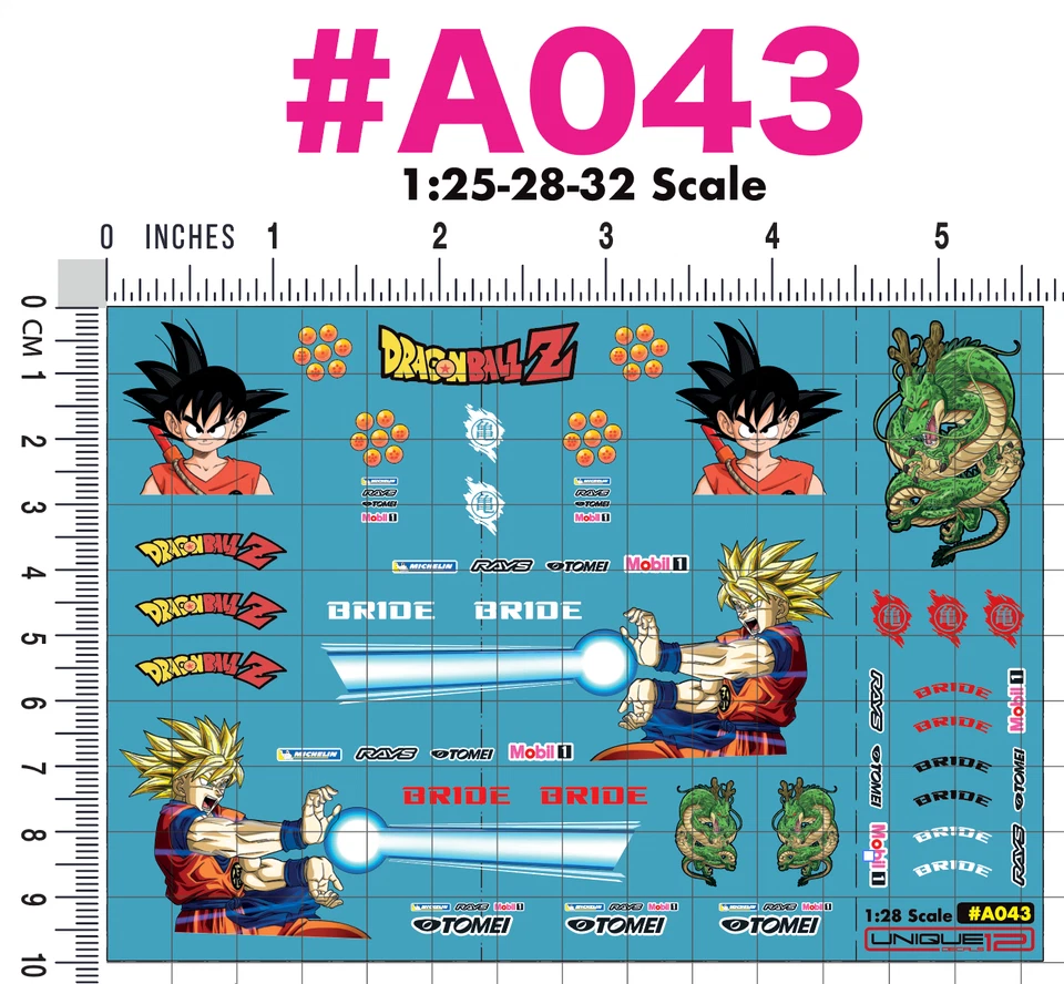 Anime Racing Water Slide Decal White Toner 1/28 1/25 1/32 RC Model Diecast #A043 - Image 2 of 4