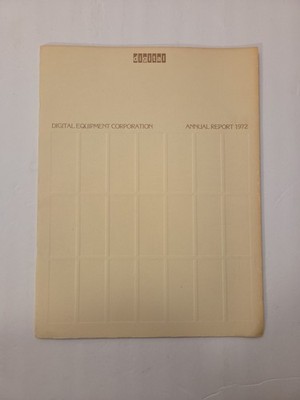 DEC (Digital Equipment Corp) Annual Report 1972  20pgs 8 1/2'' x 11''