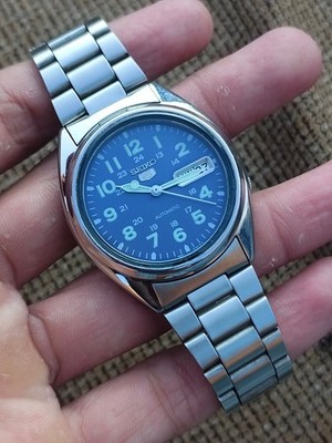 【稼働品】SEIKO 5 セイコー5 自動巻き 7S26-01V0 裏スケブルー Seiko 5 7S26-01V0 Automatic Blue Dial Military Day/Date Men's