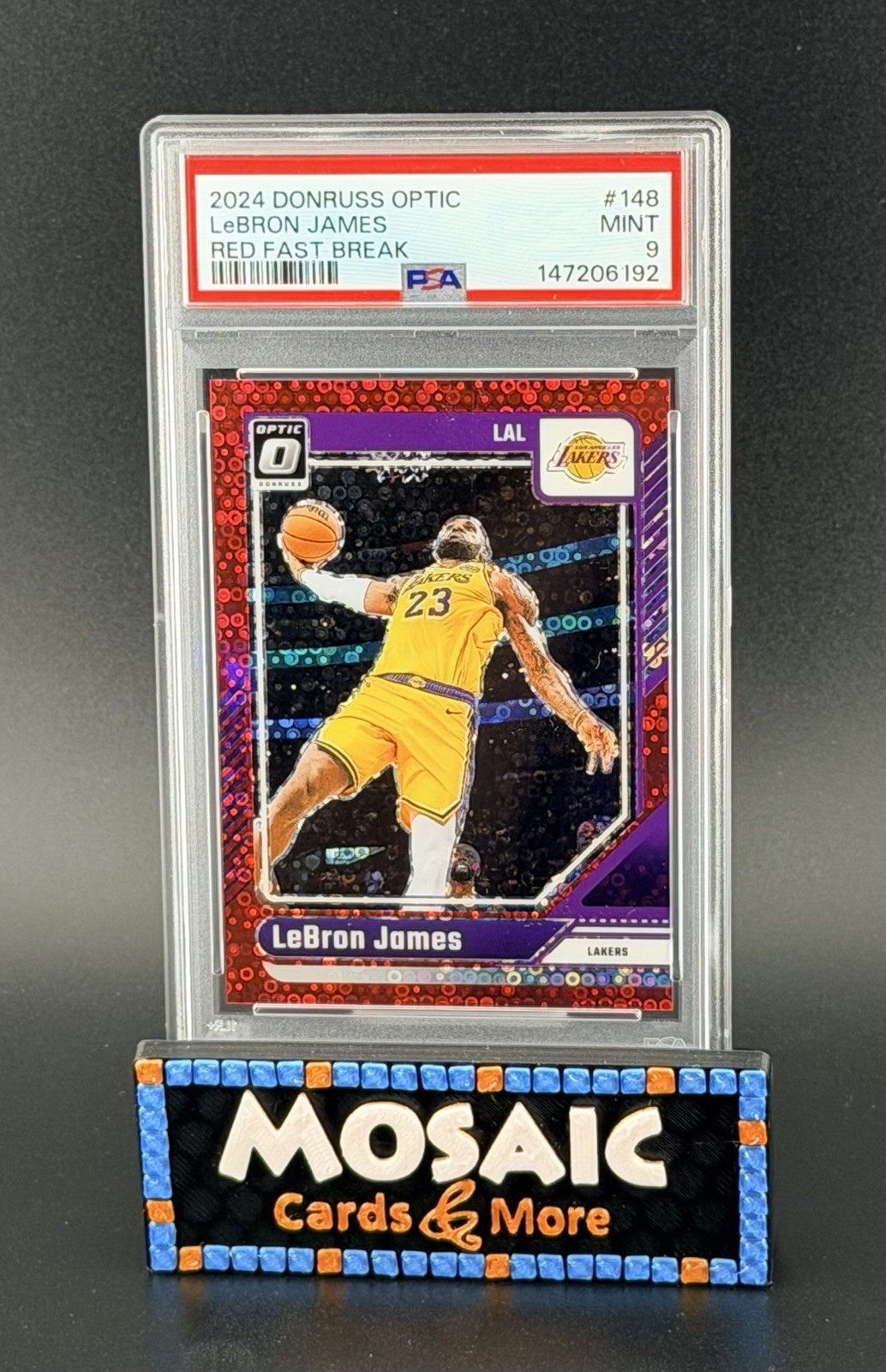 2024 Donruss Optic Fast Break LeBron James #148 Red Disco SP /75 PSA 9 MINT