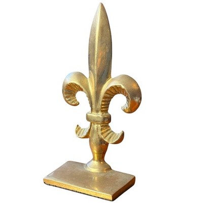 Andrea by Sadek Vintage Solid Brass Fleur de Lis Single Bookend Replacement
