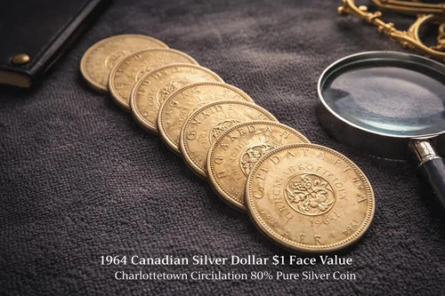 Set of 7 Canadian Silver Dollar • 1964 Charlottetown Confederation • 80% Silver