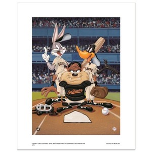 At the Plate (Giants) Numbered Limited Edition Giclee from Warner Bros. with Cer