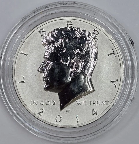 2014 W 90% Silver Reverse Proof Kennedy Half Dollar in a Capsule BU